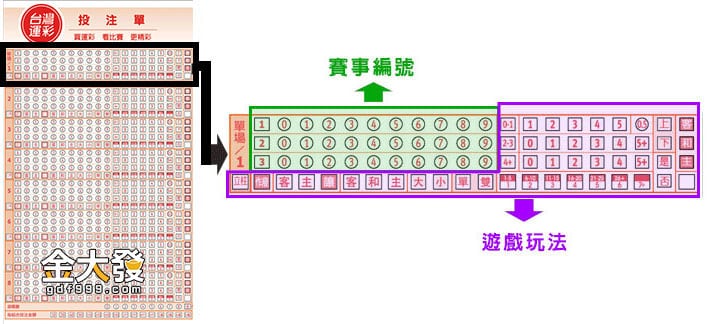 台灣運彩投注單